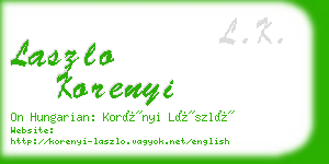 laszlo korenyi business card